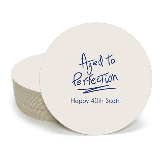 Fun Aged to Perfection Round Coasters